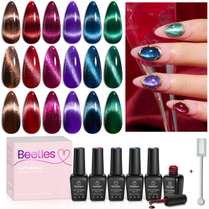 Beetles Cat Eye Gel Nail Polish Set - 6 Colors Christmas Gel Polish Kit