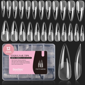 Beetles 12 Sizes Gel Nail Tips  Medium Stiletto  Gel Nail Tips 288Pcs