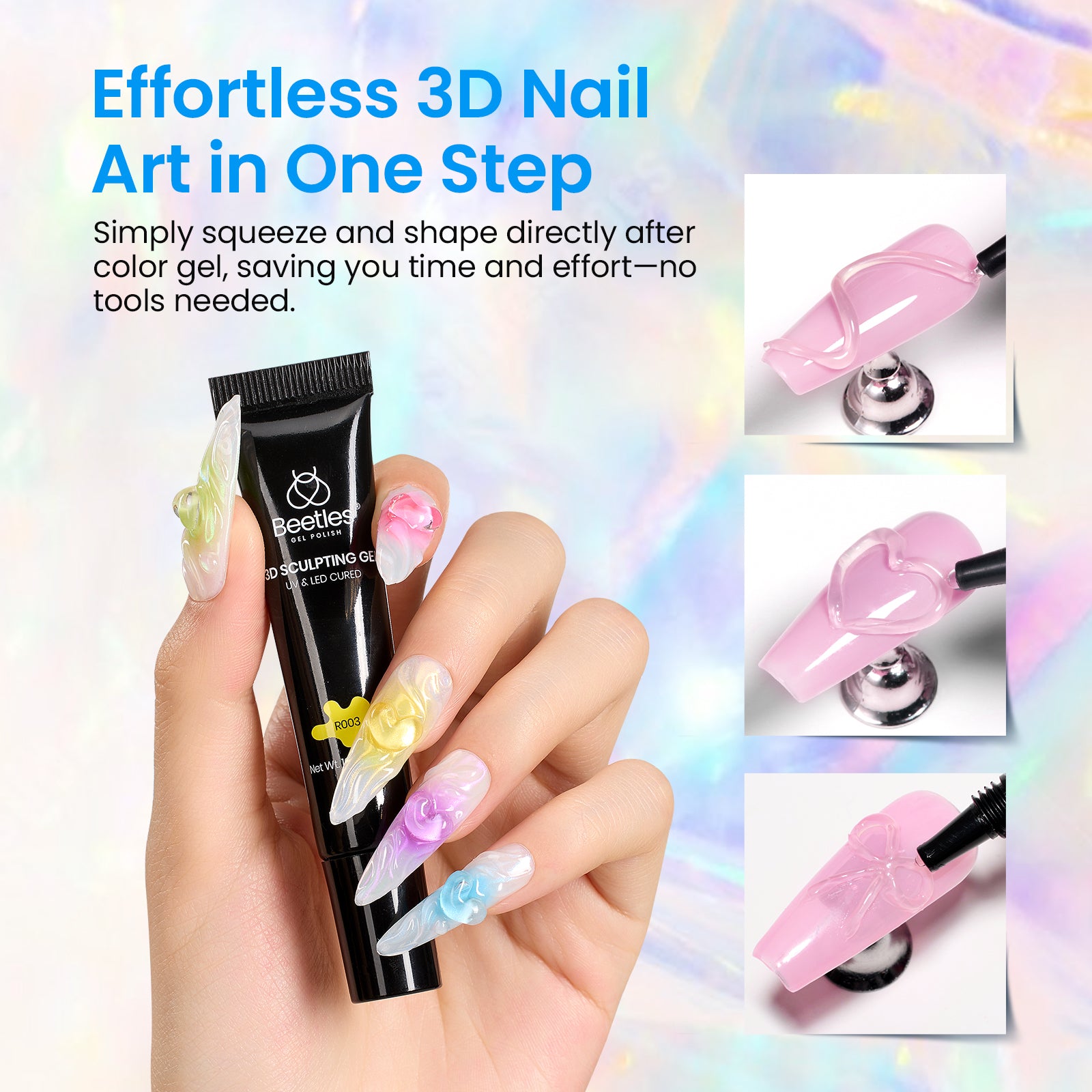 Beetles 6 Colors 3 in 1 Clear 3D Sculpting Gel-each 5g - Image 6