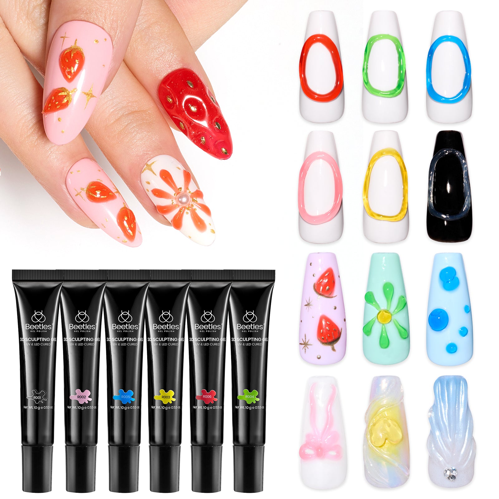 Beetles 6 Colors 3 in 1 Clear 3D Sculpting Gel-each 5g - Image 8