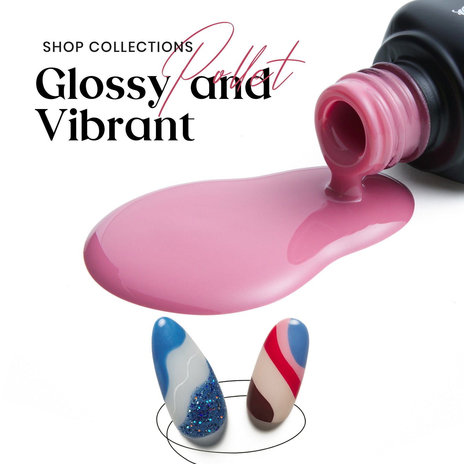 Beetles 20 Colors Modern Artistic Inspiration Collection Black Gel Nail Polish Set, 23Pcs Winter Brown Gray Red Nude Pink White Blue Purple Sequins Gel Sparkling Glitter Gel Nail Polish Kit with Glossy & Matte Top Coat Base Coat - Image 2