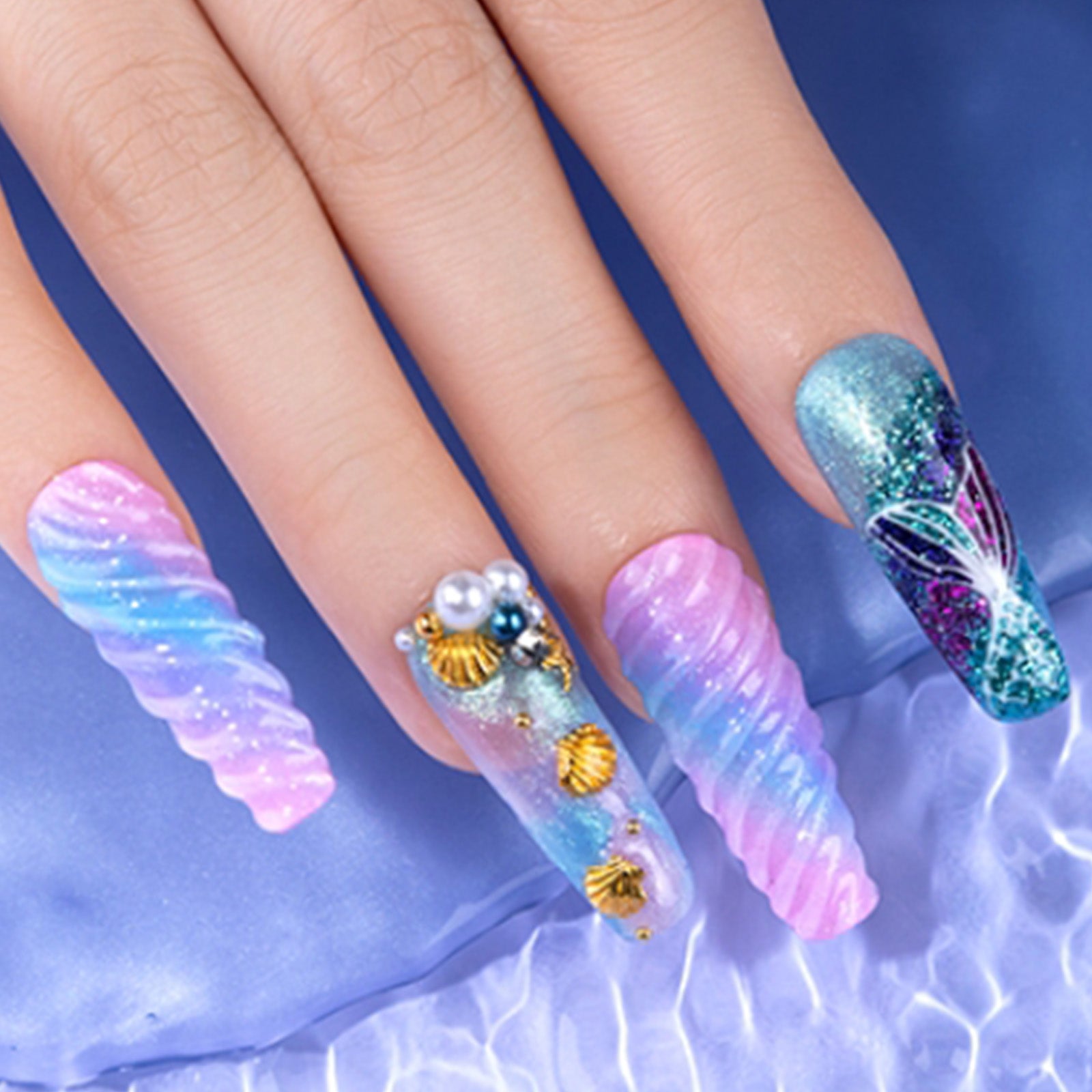 Beetles 20 Colors Ocean Coral Mixed Colors Series Purple Gel Nail Polish Set, 23Pcs Green Blue Pink Gold Sequins Gel Sparkling Glitter Gel Nail Polish Kit with Glossy & Matte Top Coat Base Coat - Image 3