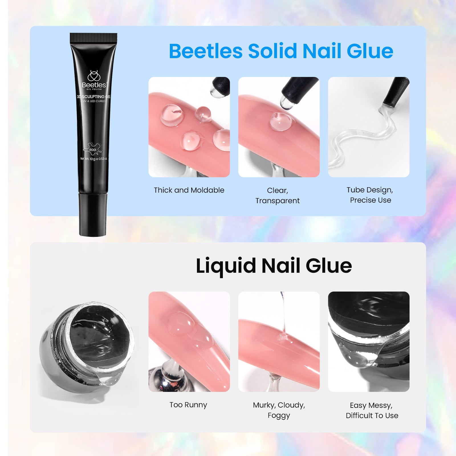 Beetles 6 Colors 3 in 1 Clear 3D Sculpting Gel-each 5g - Image 5