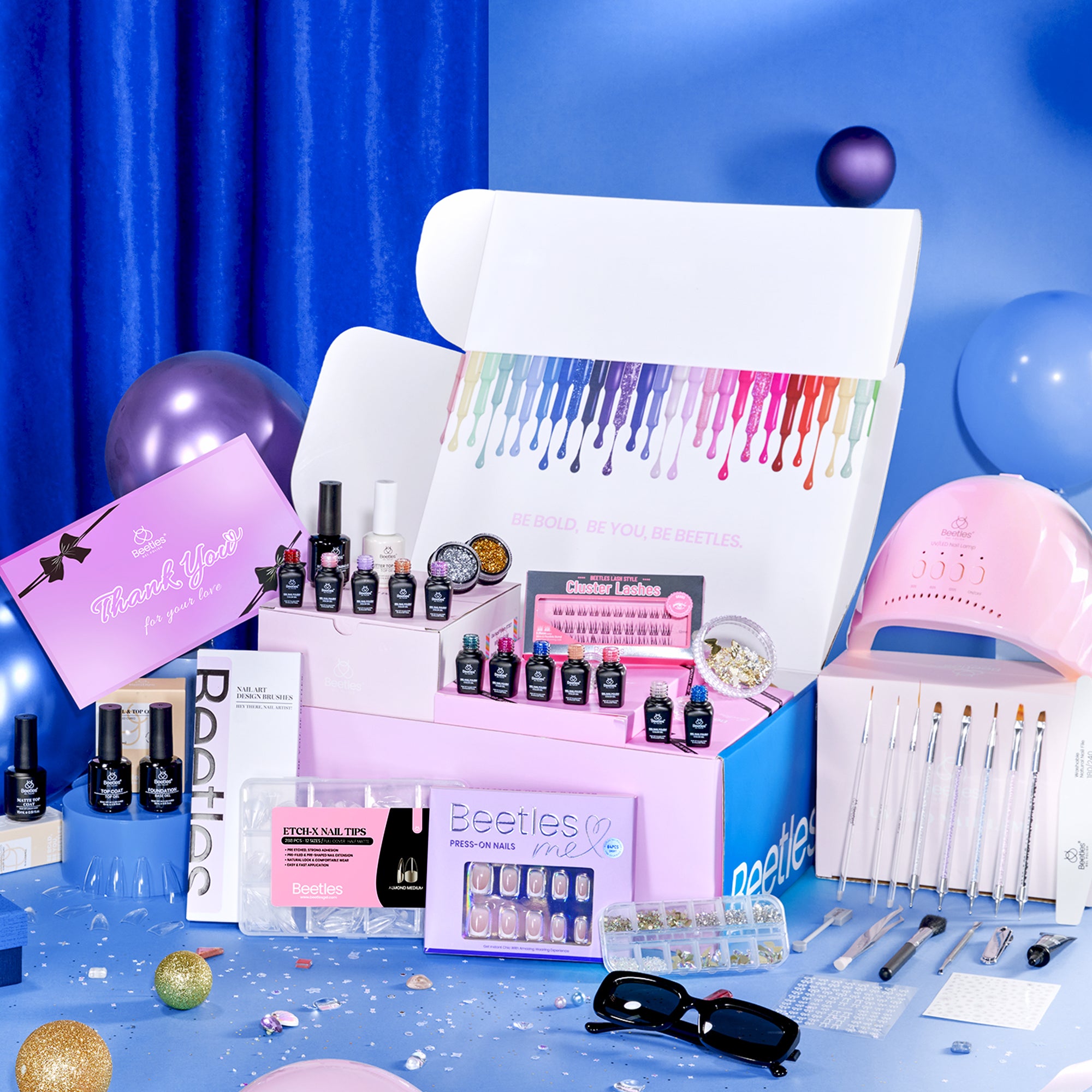 (Ideal Gift) Beetles Wild Gleam DEALS BOX 75Pcs 36 Colors Starter Nail Kit