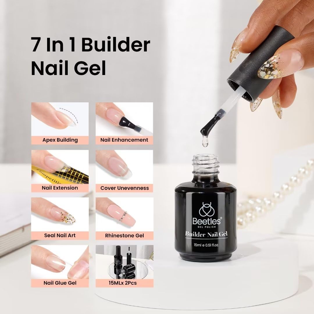 7 in 1 Clear Builder Nail Gel Set 2 PCS 15ml/each - Image 2