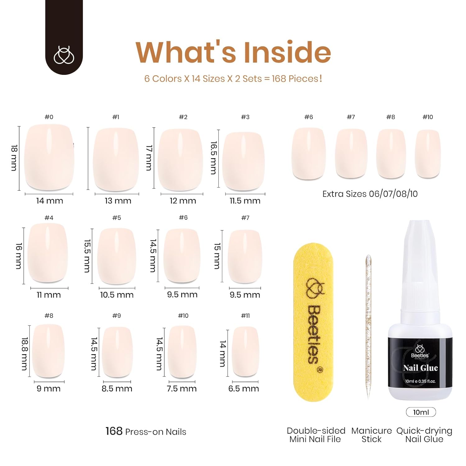 6 Colors All Sheer | Short Square Press On Nails 168Pcs in 6 Colors - Image 7