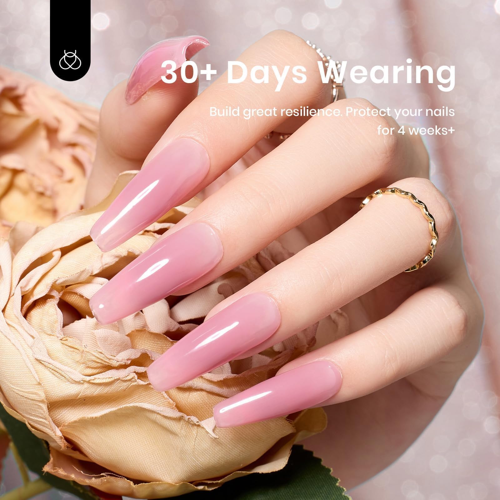 Beetles Builder Gel Set, 6 Colors 7 in 1 Clear Nude Pink Brown Strengthener Gel for Nail Extension & Building Apex Nail Art Design Beauty Gift Sets for Women - Image 7