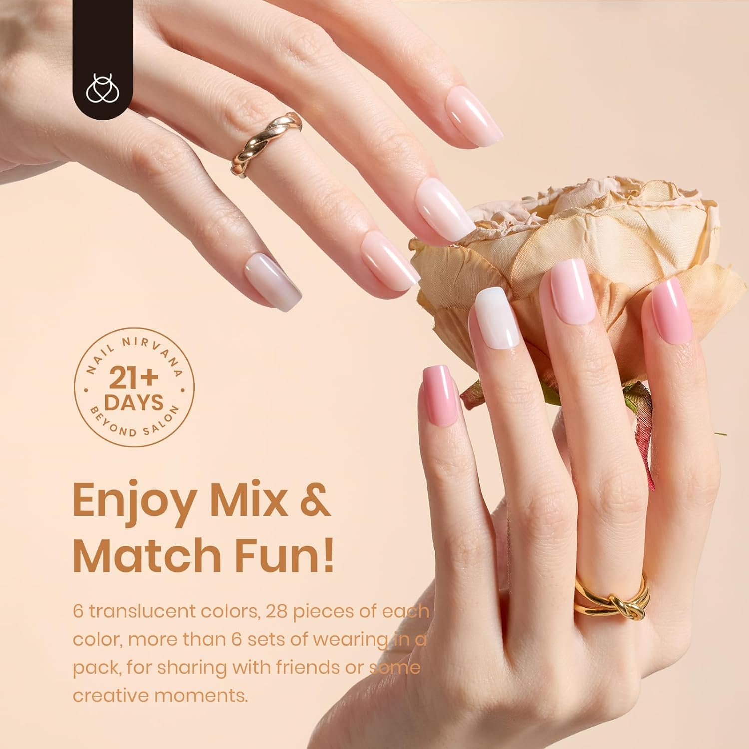 6 Colors All Sheer | Short Square Press On Nails 168Pcs in 6 Colors - Image 4