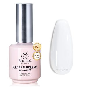 Beetles Builder Gel for Nails Hema Free 7 in 1 Milky White Strengthener Gel for Nail Apex & Nail Extension Nail Thickening Solution for Weak Nails Beginners & DIY Salon Manicure