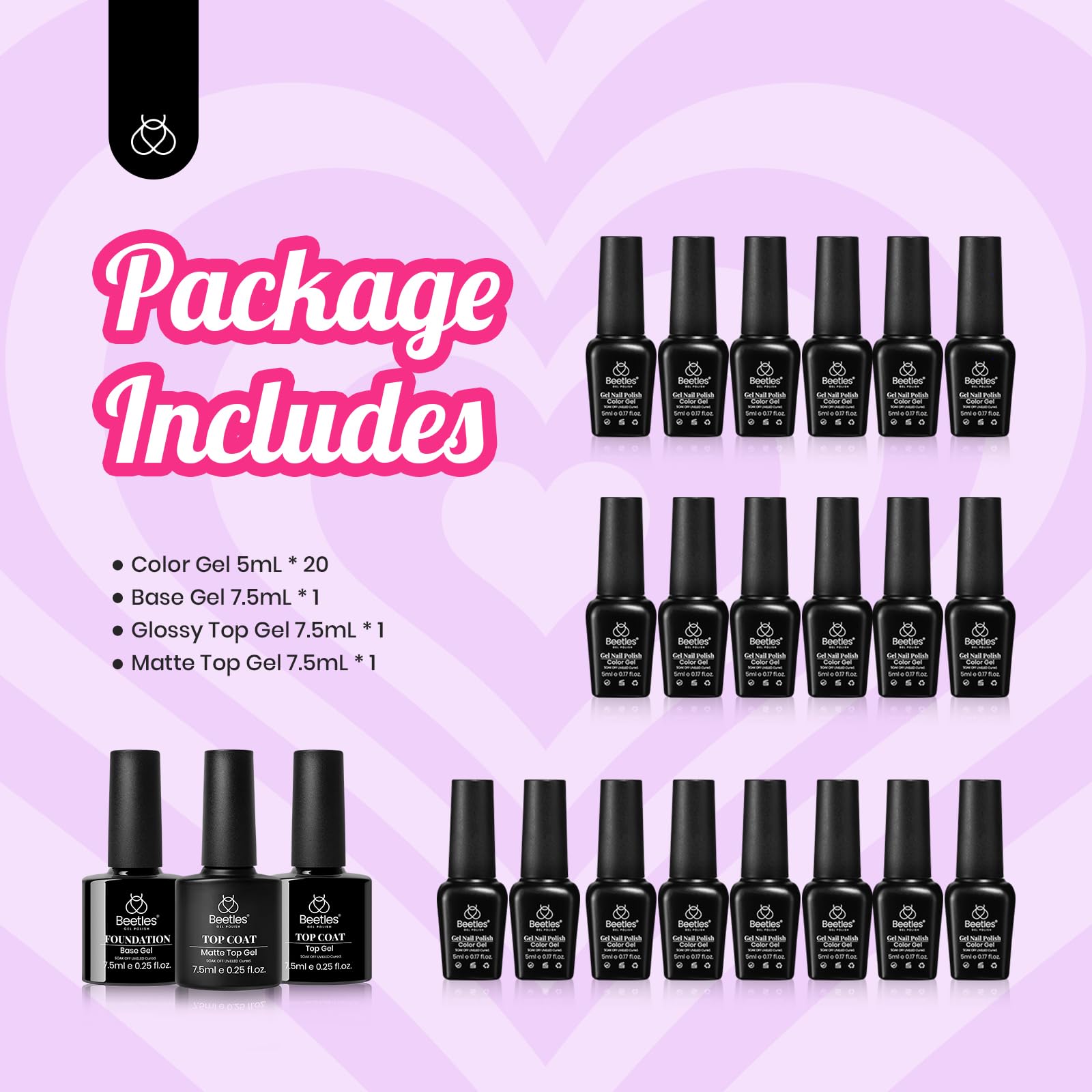 Alluring Sweetie-20 Gel Colors Set with Top and Base Coat (5ml/Each) - Image 7