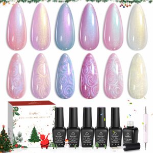Beetles Christmas Gel Nail Polish Set Dreamscape in Snow - 6 Colors Pearl Pearlescent Set