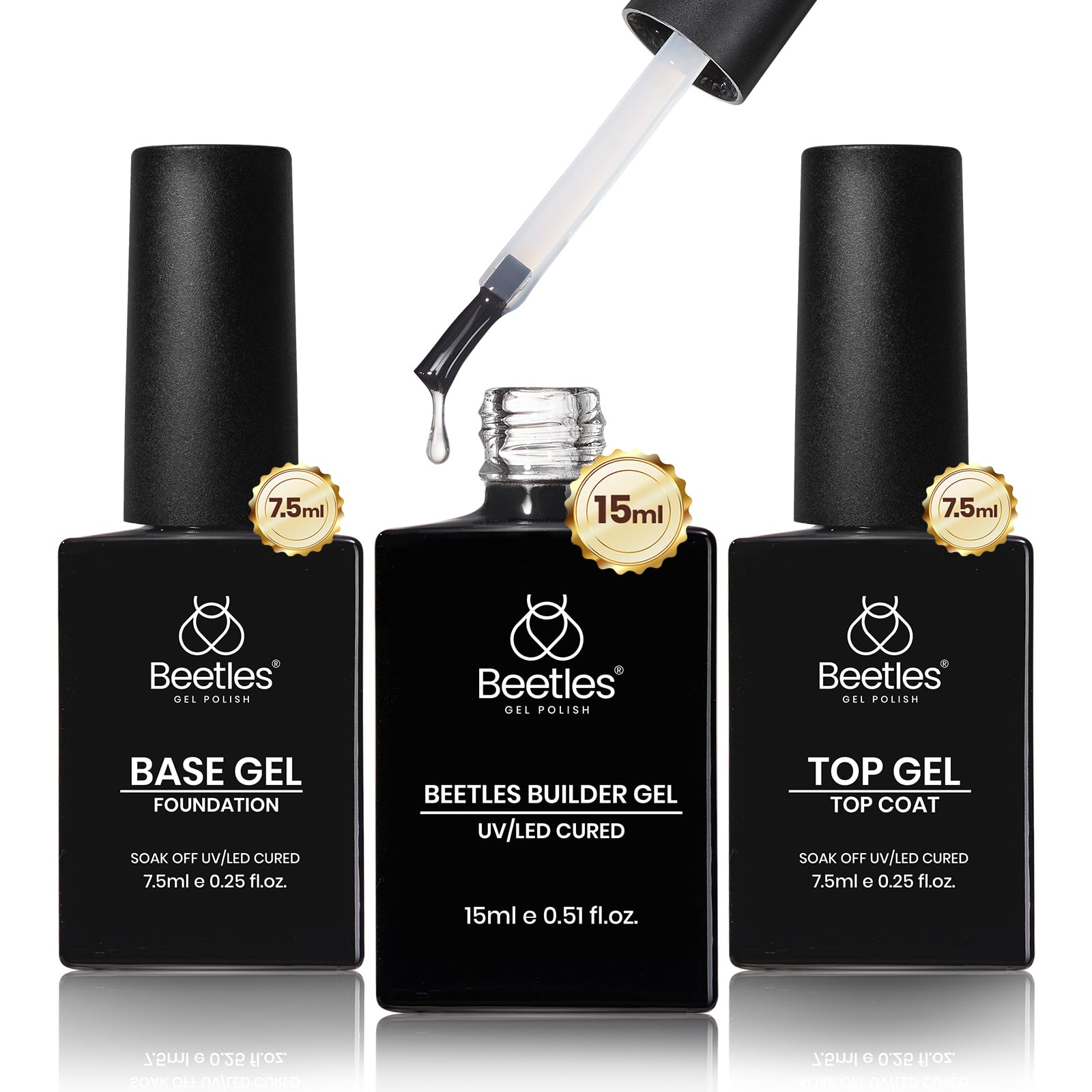 Beetles Builder Gel Set - 3 Pcs 8 in 1 Nail Strengthening Apex Building Extension