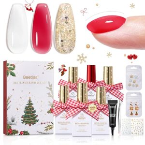 Beetles Christmas Builder Gel Kit HEMA Free-Enchanted Night 8 in 1 Nail Thickening Strengthening Building Apex