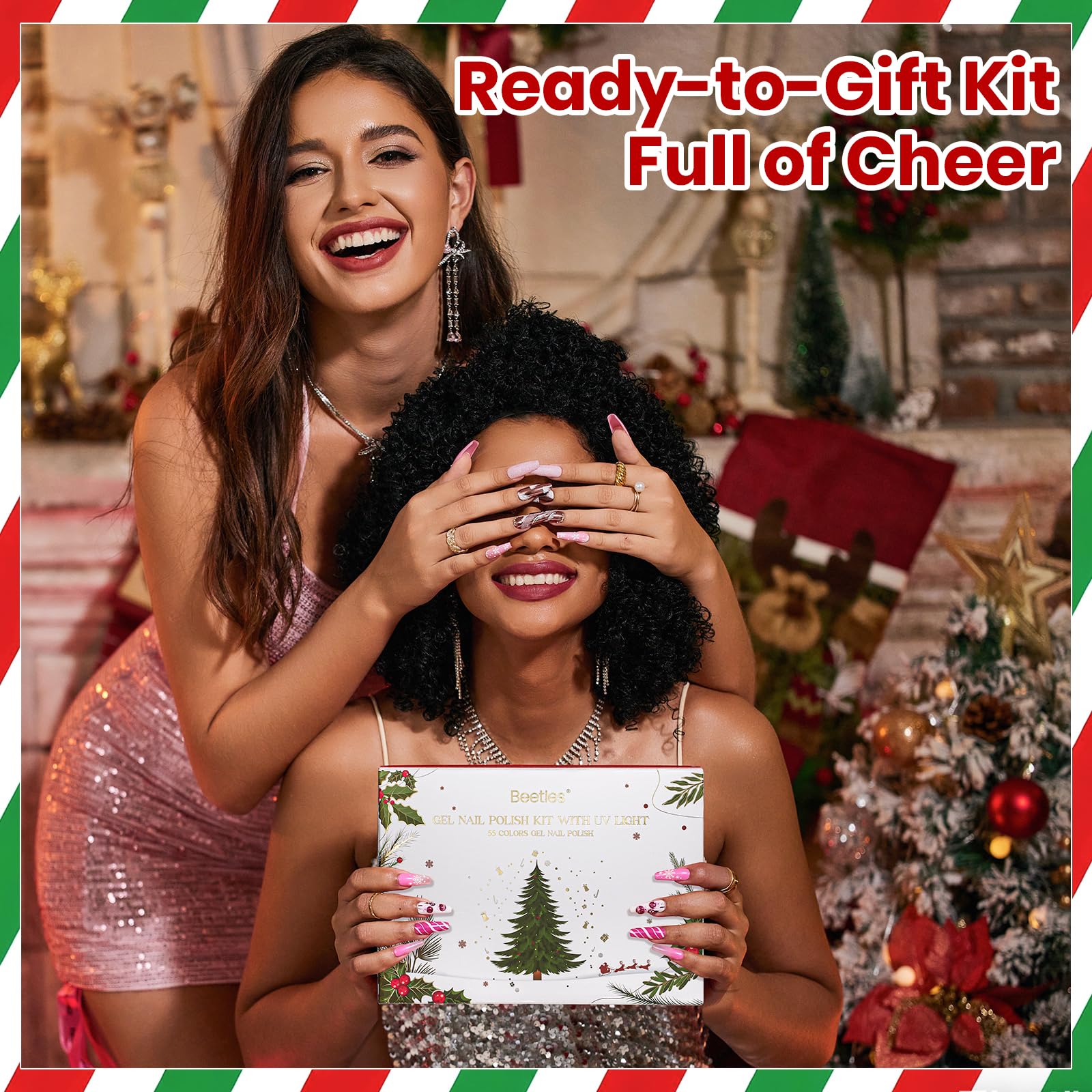 Beetles 82 Pcs Gel Nail Polish Kit with U V Ligh - 55 Color Gel Nail Kit Christmas Gifts - Image 2