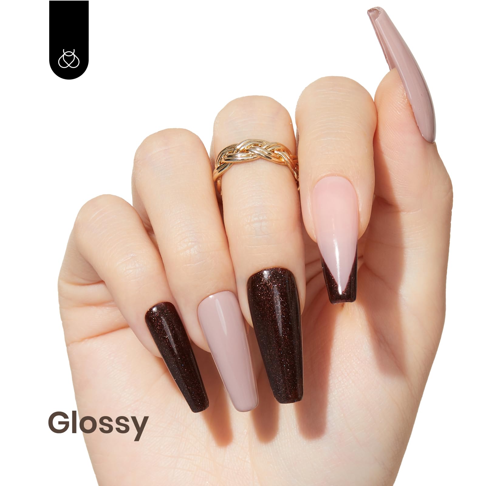 15ml Jazz Club Gel Nail Polish- Soak Off Glitter Brown Gel Polish Nail - Image 2