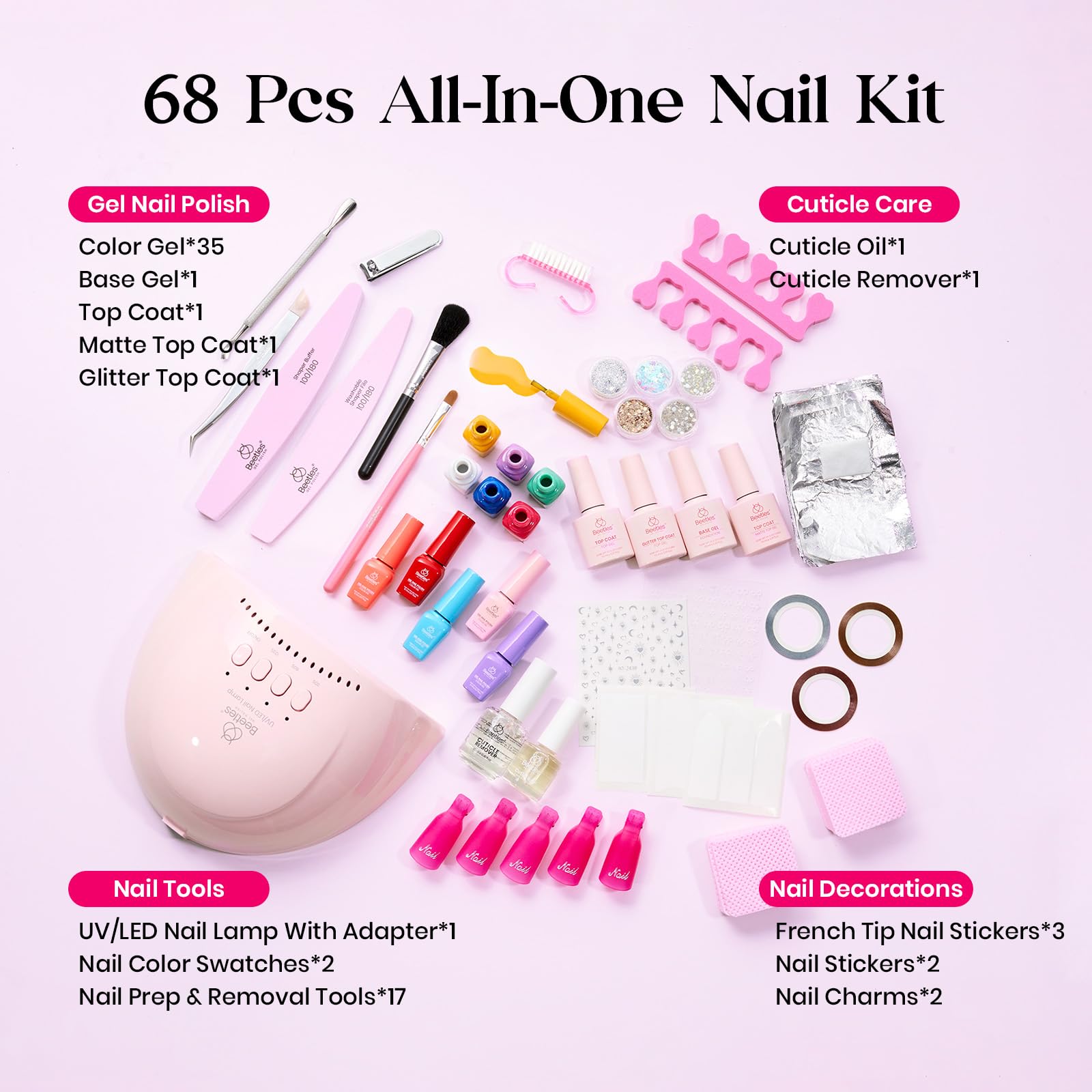 (Total 68Pcs) 35 Colors Upgrade Colorful Bottle Gel Starter Kit - Mood Mosiac - Image 4