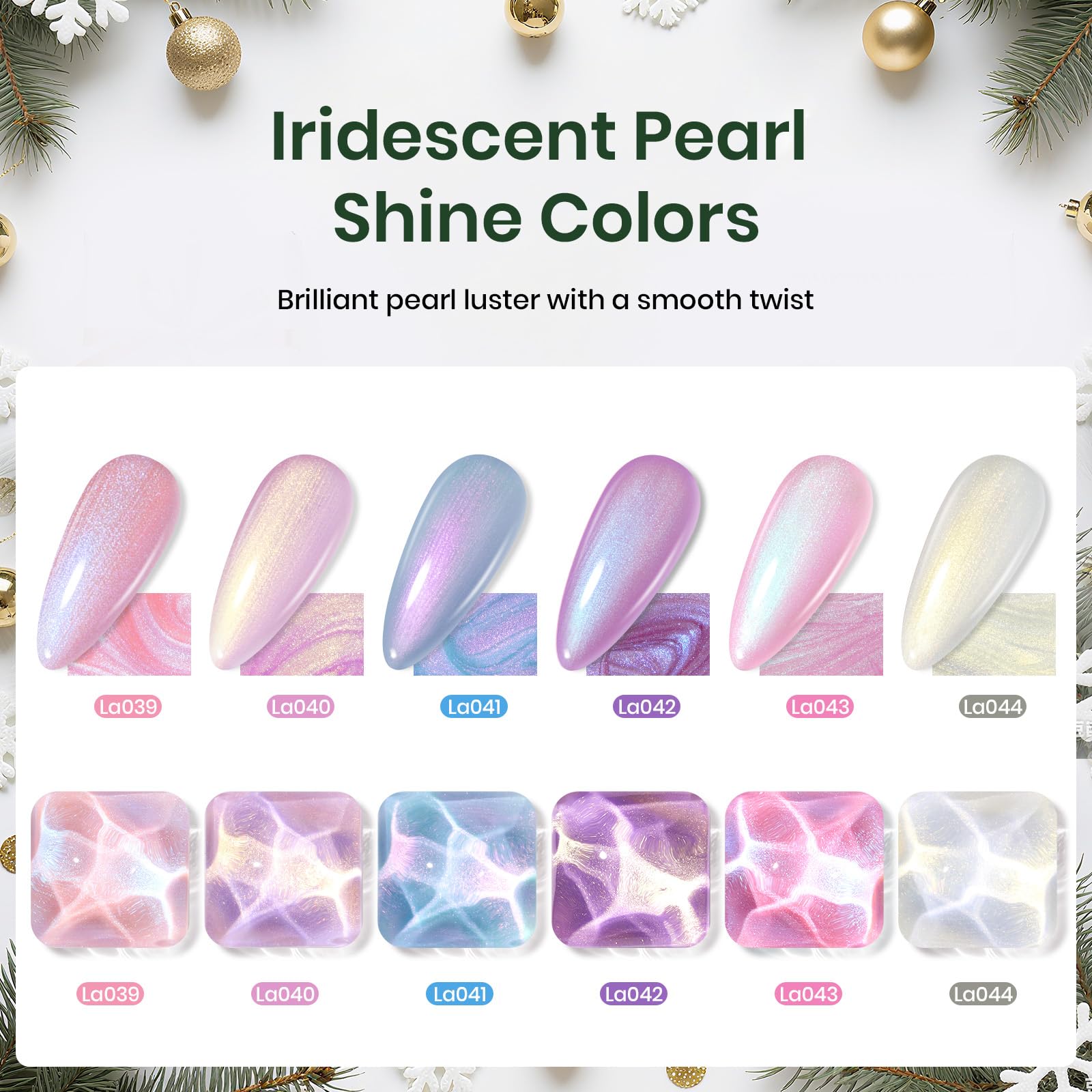 Beetles Christmas Gel Nail Polish Set Dreamscape in Snow - 6 Colors Pearl Pearlescent Set - Image 3