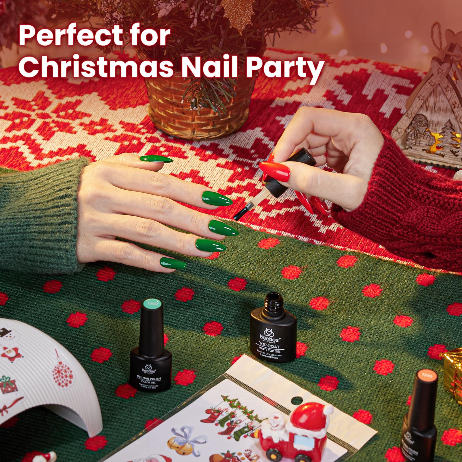 Beetles 55 Pcs Gel Nail Polish Kit with U V Ligh - 32 Color Gel Nail Kit Christmas Gifts - Image 3