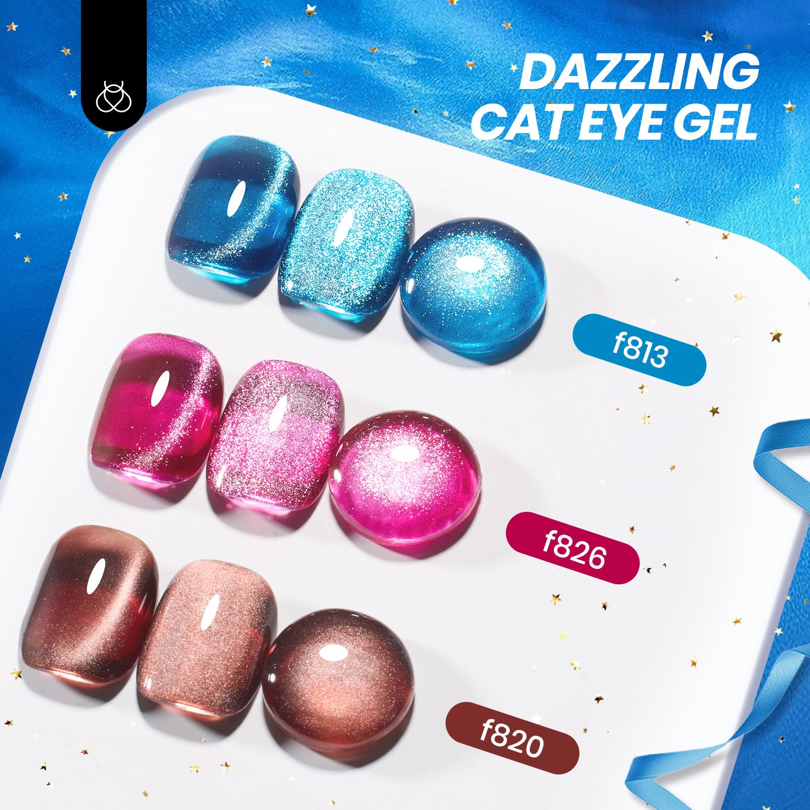 (Ideal Gift) Beetles Wandering Peace DEALS BOX 113Pcs 20 Cat Eye Glitter Colors Nail Kits - Image 4