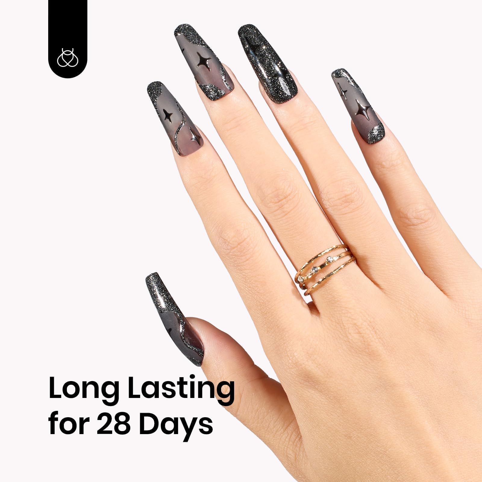 15ML Black Crystal Jelly Sheer Gel Nail Polish - Image 4