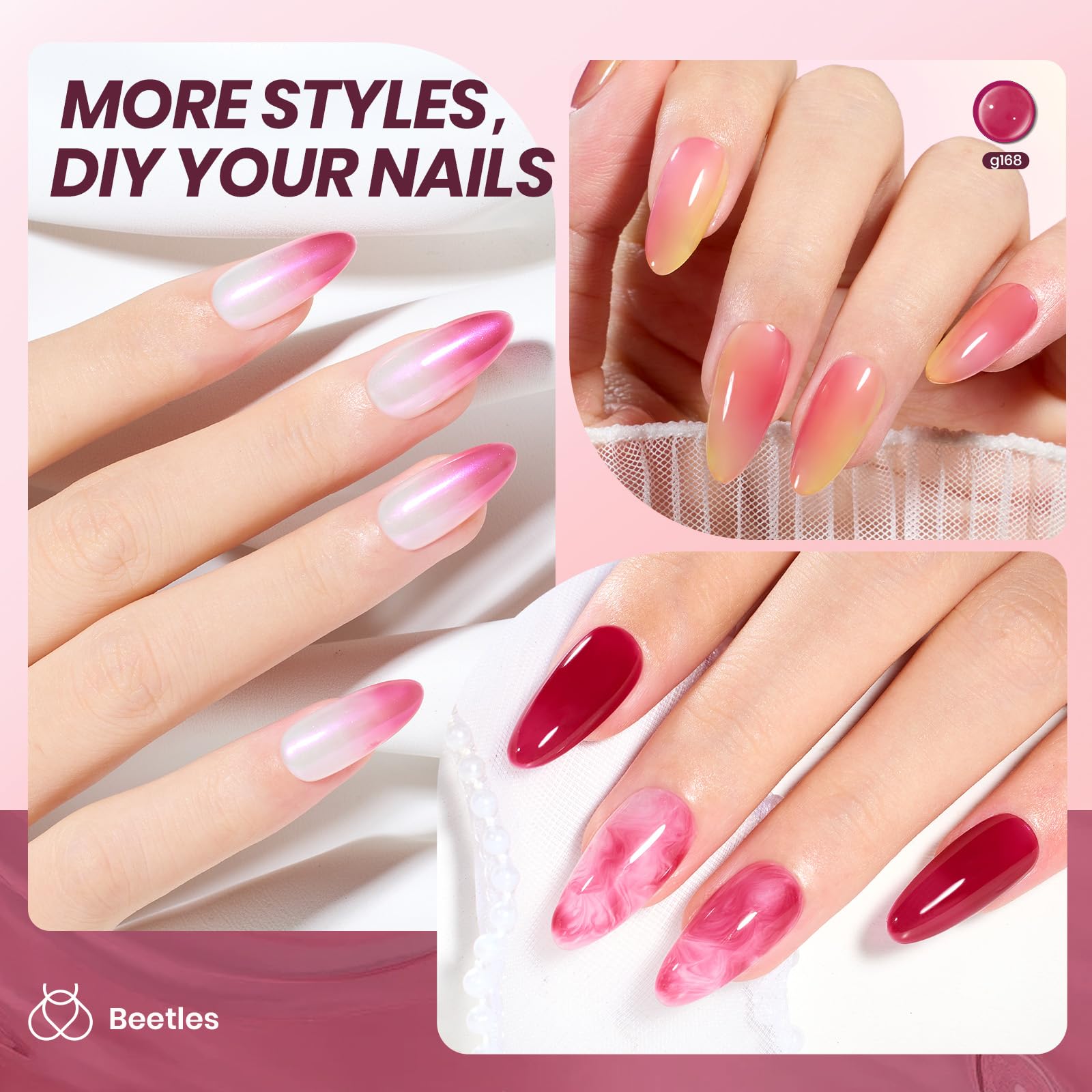 15ML Blushed Wine Jelly Sheer Red Gel Nail Polish - Image 4