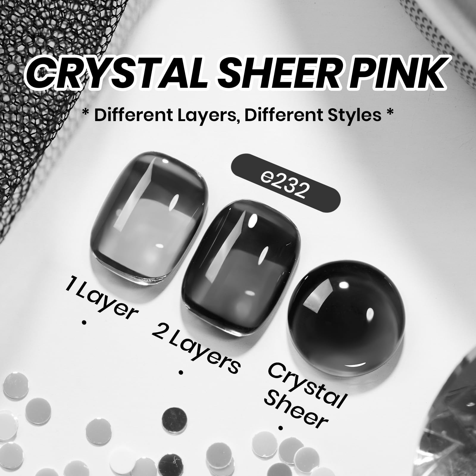 15ML Black Crystal Jelly Sheer Gel Nail Polish - Image 5