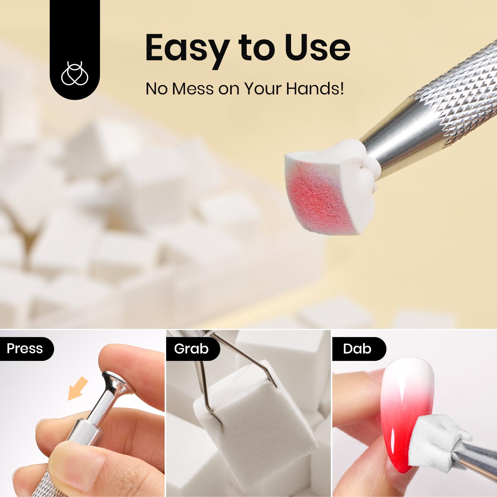 15ML*6-Nude Gel Nail Polish Set With 150pcs*1 White Nail Sponges - Image 4