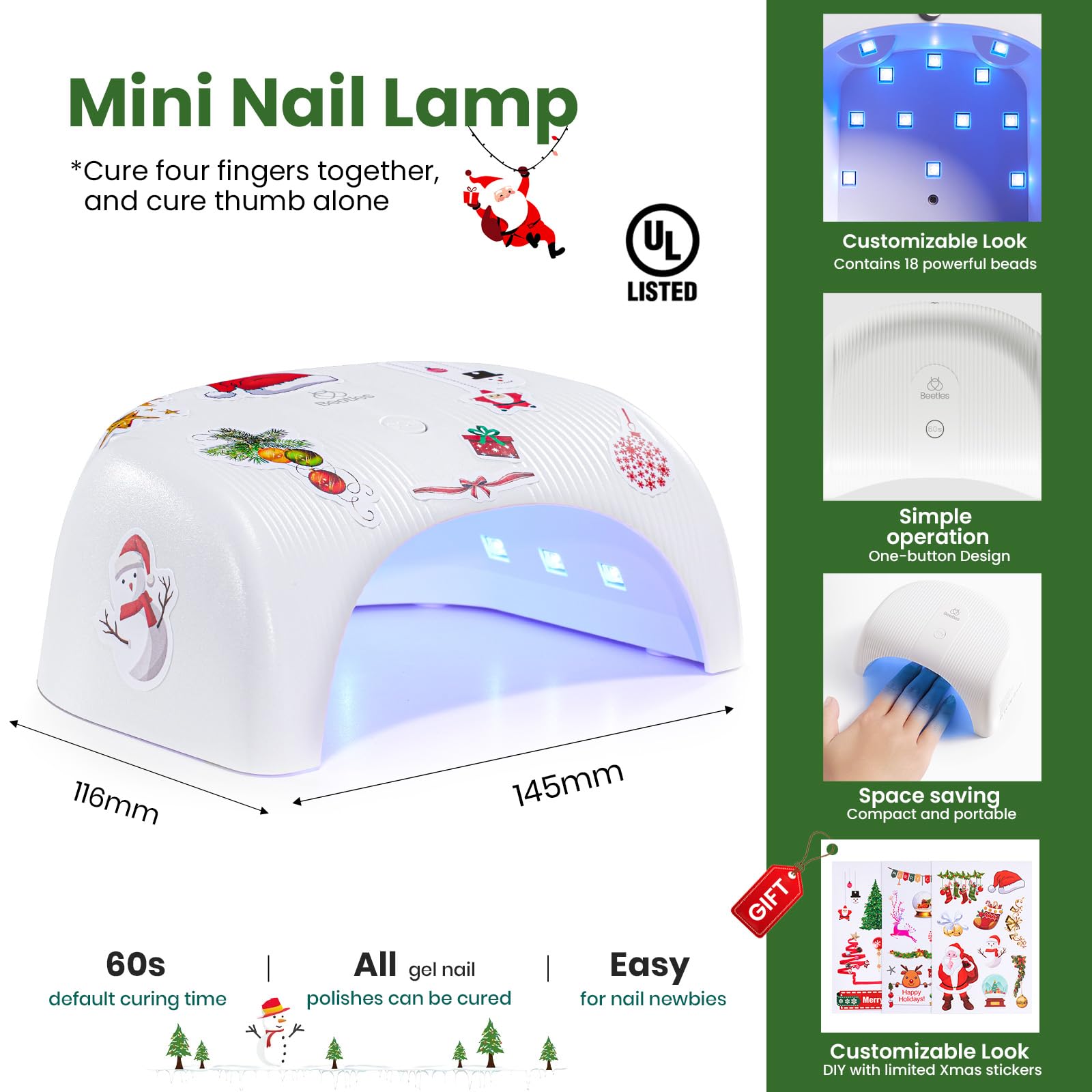 Beetles 55 Pcs Gel Nail Polish Kit with U V Ligh - 32 Color Gel Nail Kit Christmas Gifts - Image 5