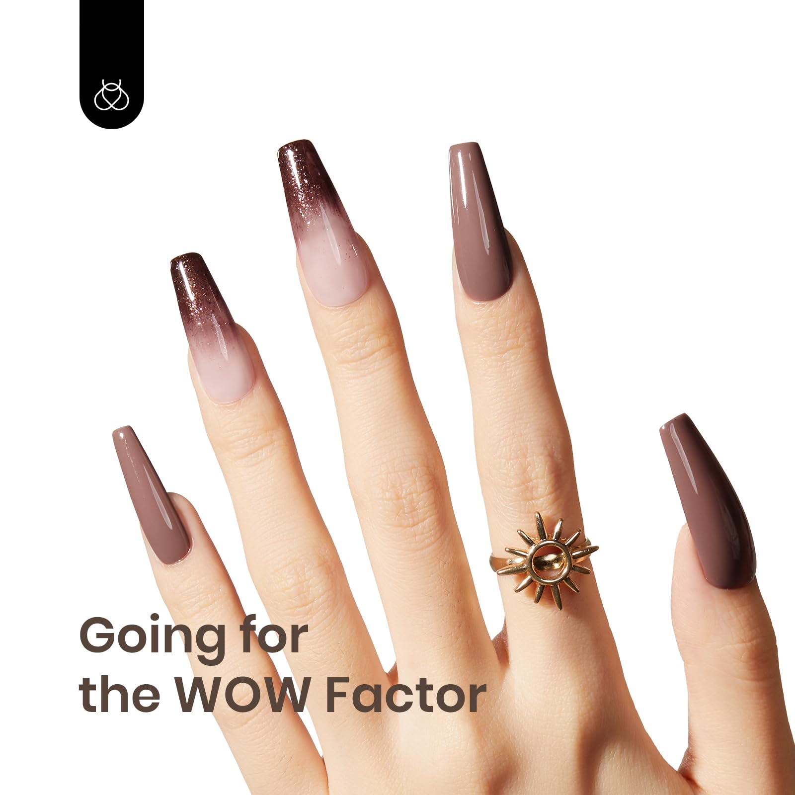 15ml Jazz Club Gel Nail Polish- Soak Off Glitter Brown Gel Polish Nail - Image 5