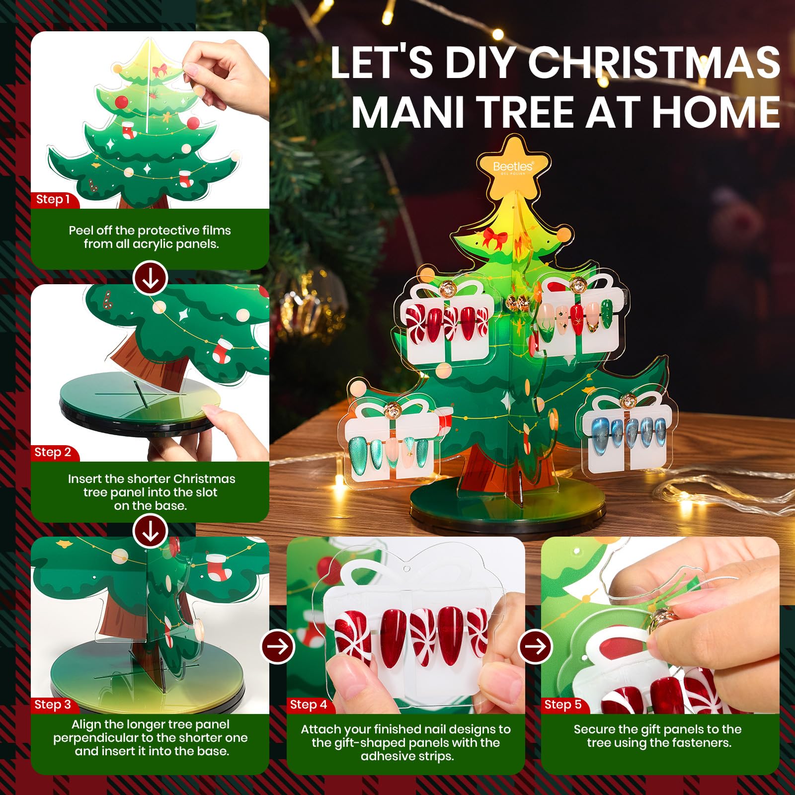 Beetles 67Pcs Gel Nail Kit Crystal Christmas Gifts - 12 Colors Cat Eye Red Glitter Gel Polish Kit - Image 6