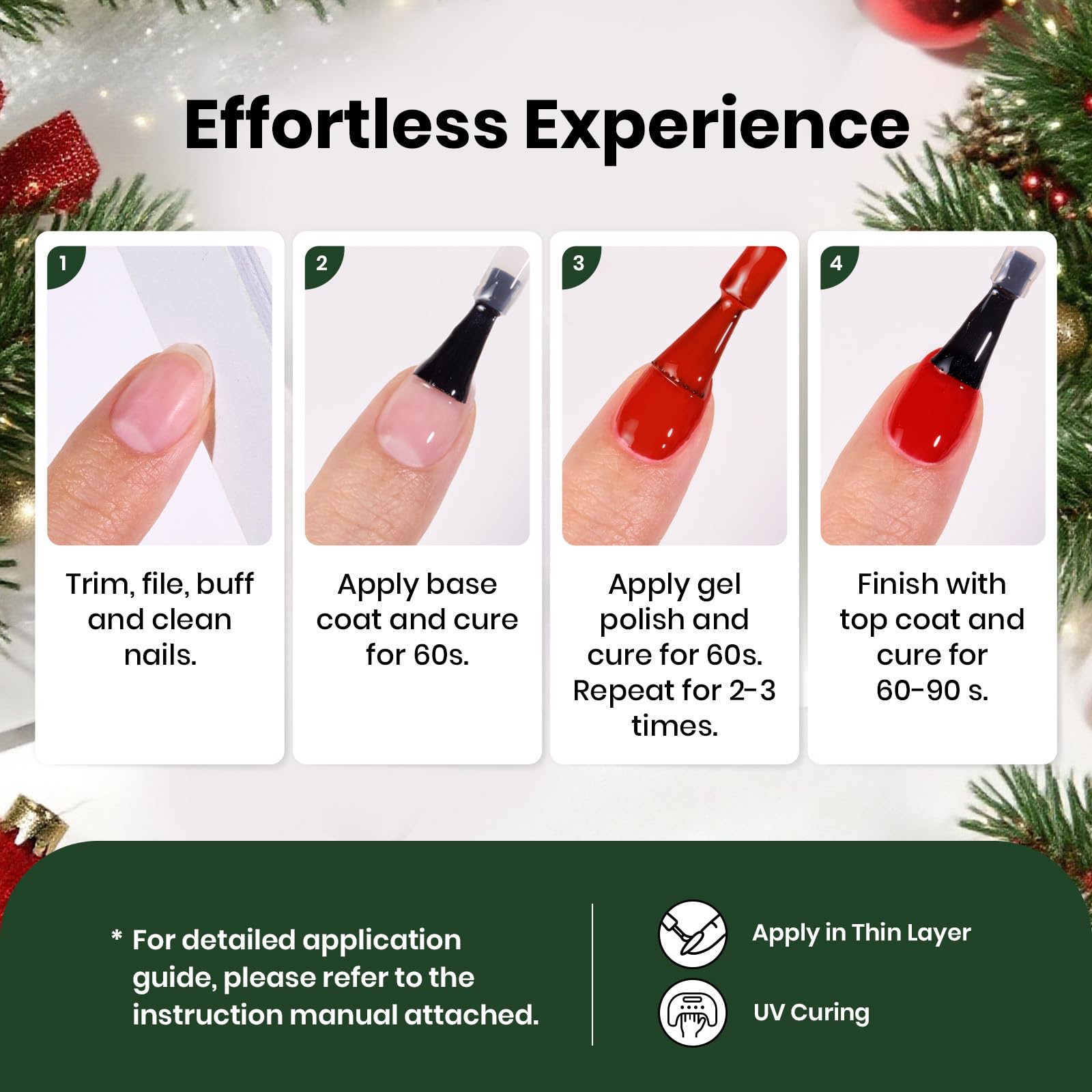 Beetles Christmas Gel Nail Polish Set Dreamscape in Snow - 6 Colors Pearl Pearlescent Set - Image 7