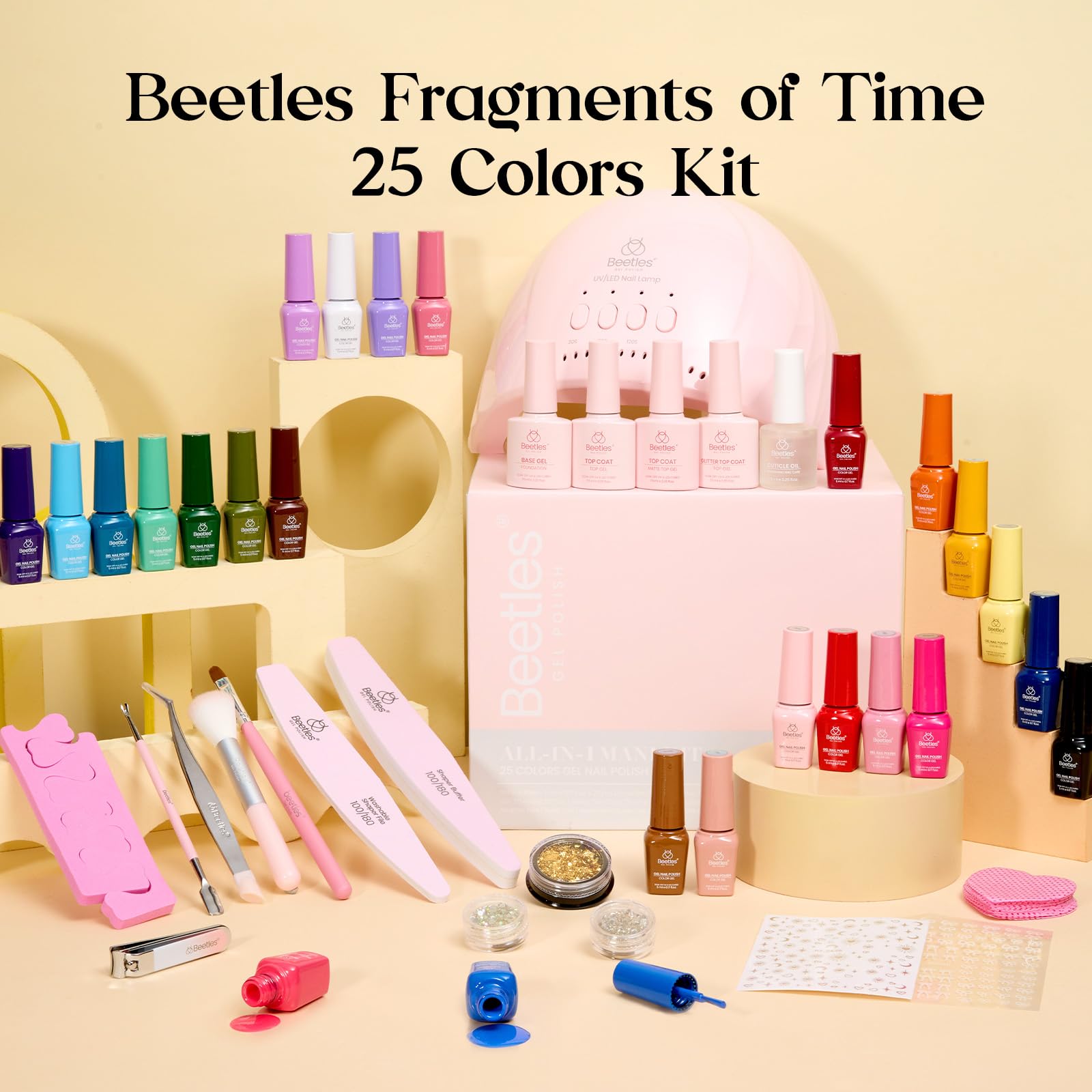 45 PCS ALL-IN-ONE NAIL KIT - 25 Colors Upgrade Colorful Bottle Gel Starter Kit - Image 7
